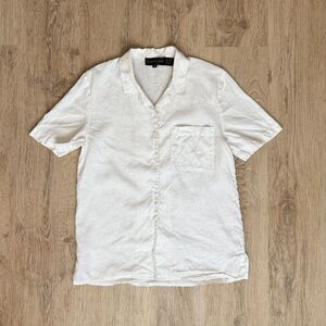 Classiques Entier Linen Short Sleeve Shirt White Medium Lightweight Summer
